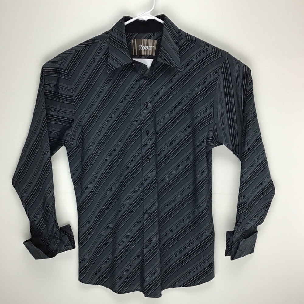 Roar French Cuff mens long sleeve button up shirt large